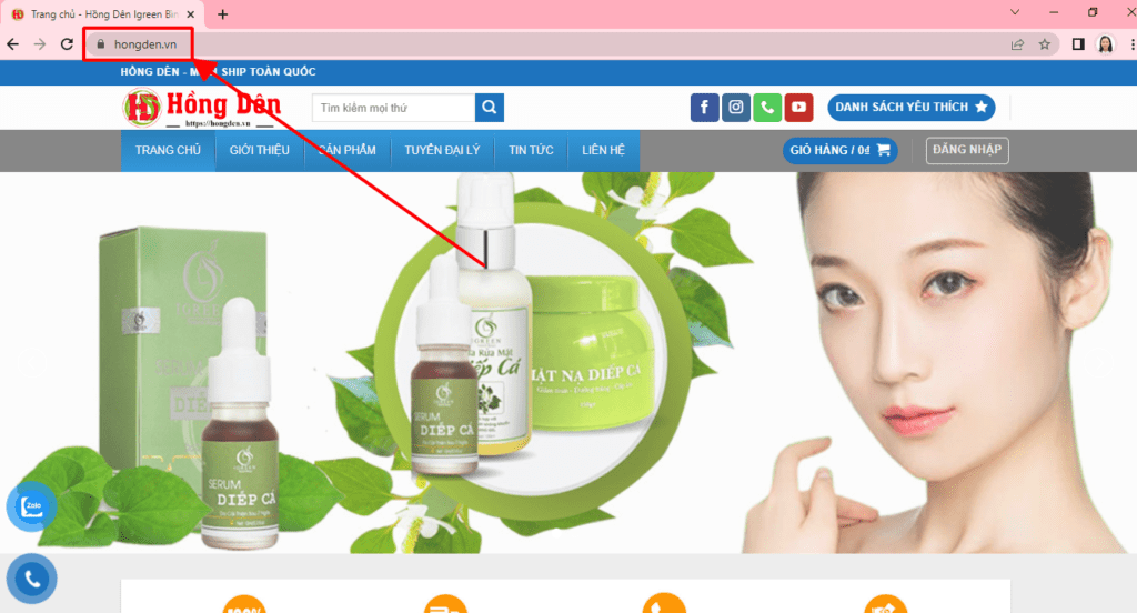 Hướng dẫn mua hàng tại Website Hồng Dên Igreen Bình Dương