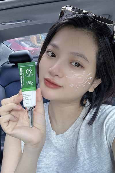 Kem chống nắng Igreen 60ml SPF50+, thành phần thuần chay, nâng Tone trắng da, kiềm dầu dành mọi loại da, khô nhạy cảm mẹ bầu mẹ bỉm tuổi dậy thì đều dùng được